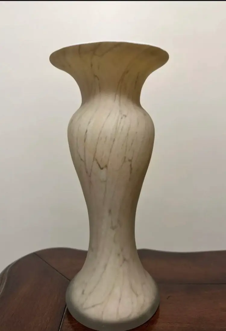 Jozefina Krosno Hand Made In Poland Décor Satin Glass Vase Encased