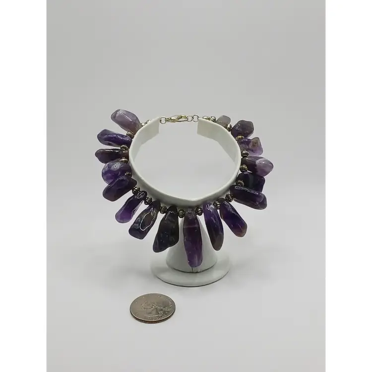 Polished Amethyst Gemstone Bracelet