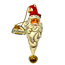 CHRISTMAS ORNAMENT FOLK ART SANTA By Jim Shore Heartwood Creek Christmas Holiday Party Celebration Winter GiftQuilt Beard Hat Bell