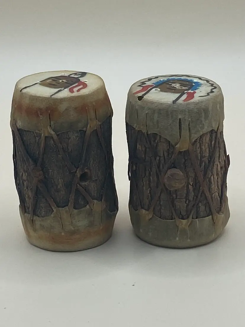 Native American Style Drums Salt And Pepper Set
