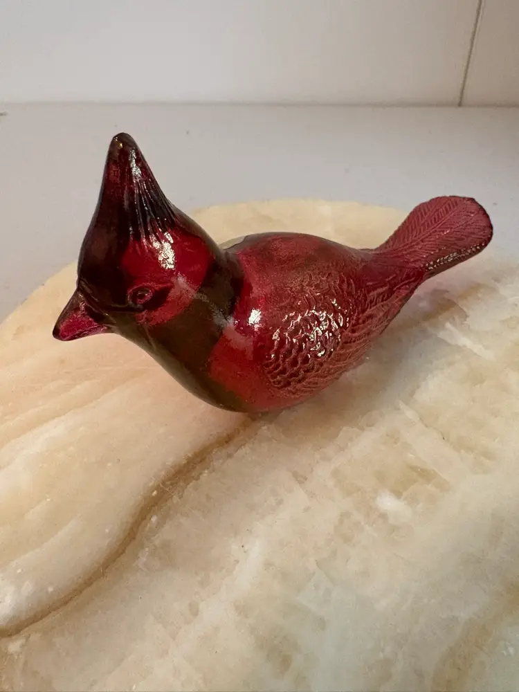 Fenton Ruby Red Undecorated Cardinal  Bird 1991