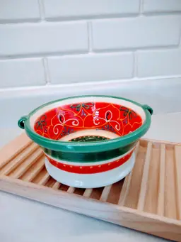 EL POYETÓN SPANISH MAJOLICA HAND PAINTED CENTER PIECE BOWL MADE IN SPAIN