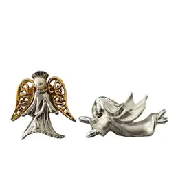 Set Of Two Beautiful Angel Pins—marked