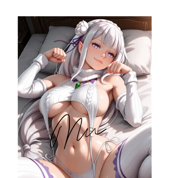 ANIME MANGA WAIFU PHOTO PRINT EMILIA FROM REZERO SERIES 8.5x11