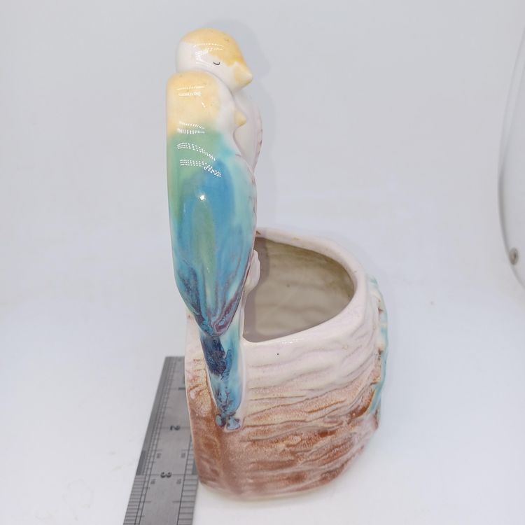 Vintage Morton Pottery Love Bird Wall Pocket Planter, Birds on Nest Planter