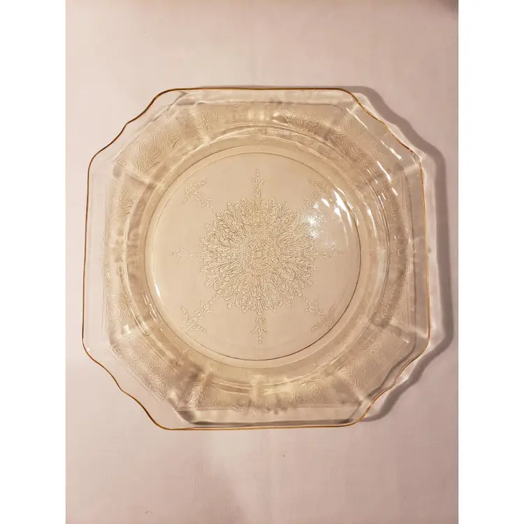 Small Yellow Depression Glass Plate 8.25"
