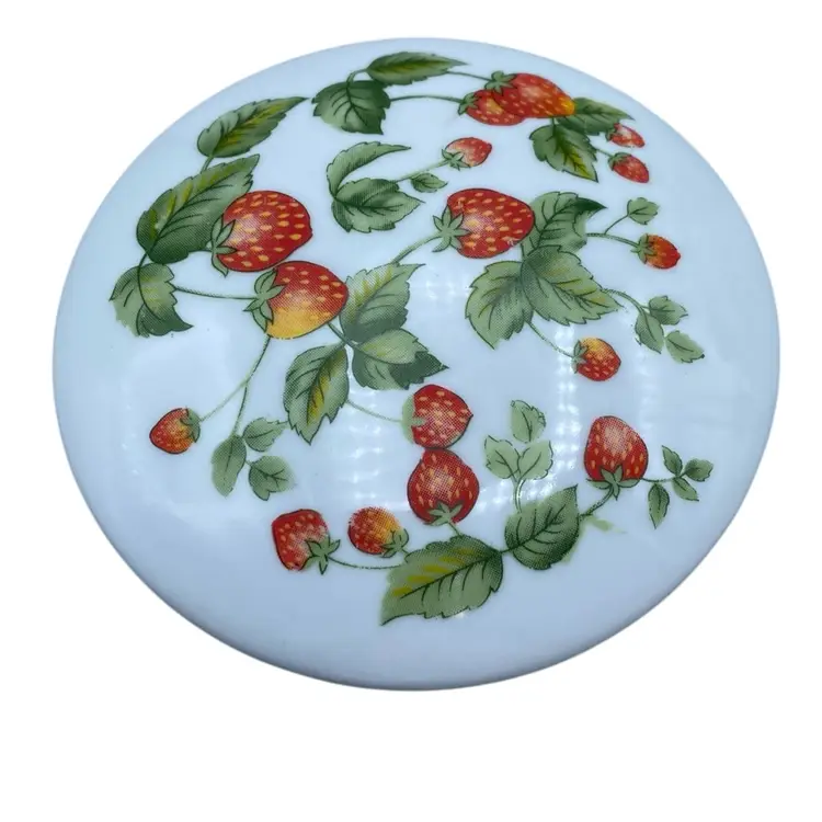 Vintage Strawberry Ceramic Trinket Dish Cottagecore Granny Retro