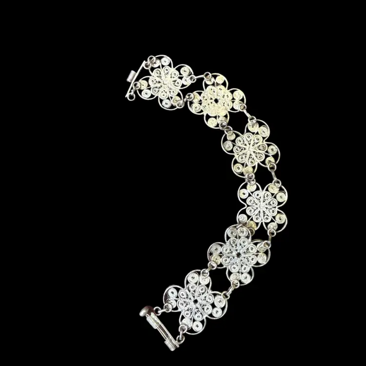 #01 - Antique Sterling Silver 7” Bracelet