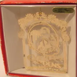 Vintage Cypress Gardens Florida, Commemorative Christmas Ornament 24K Gold Brass