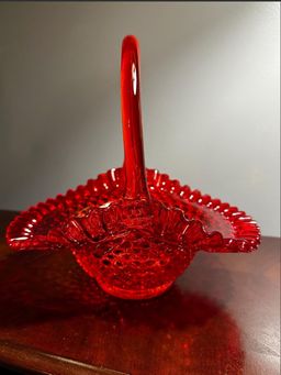 Fenton Amberina Glass basket