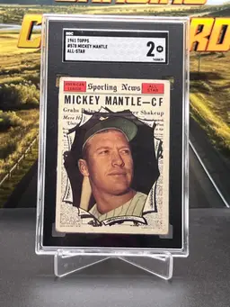 Mickey Mantle 1961 Topps Sporting News SGC 2