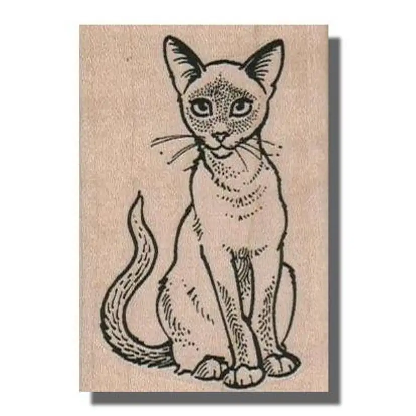Siamese Cat Rubber Stamp