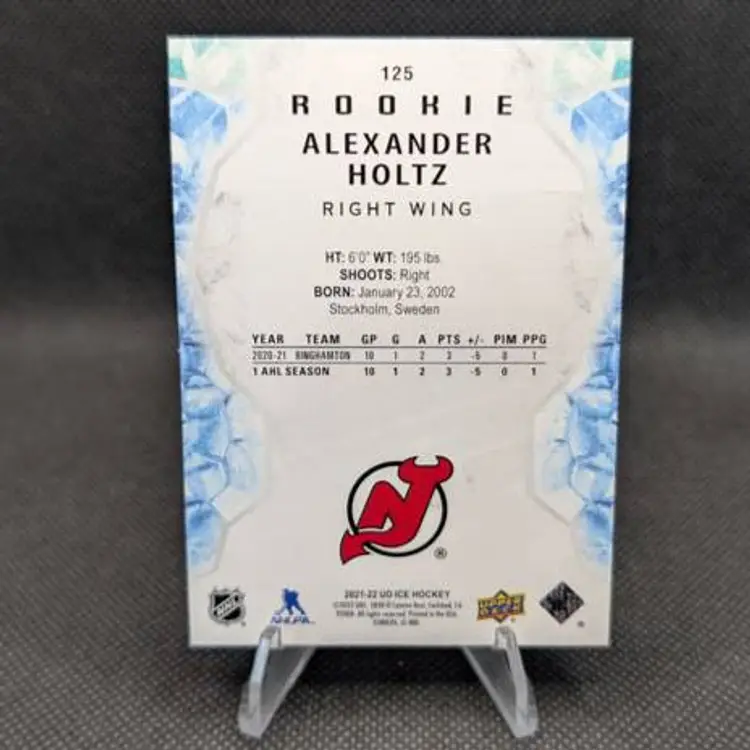 Alexander Holtz 2021-22 Upper Deck Ice Rookie Card (RC) #125 - New Jersey Devils