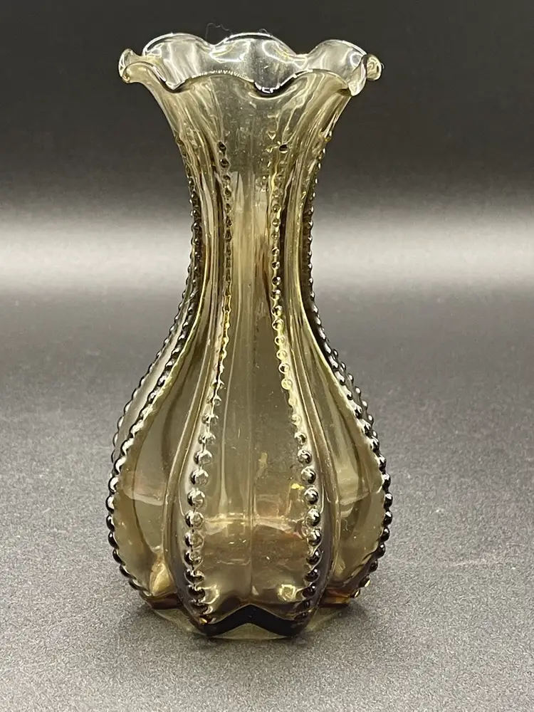 Vintage Imperial Glass Beaded Bud Vase