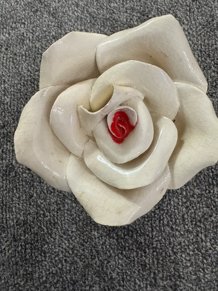 Small Cream Porcelain Rose