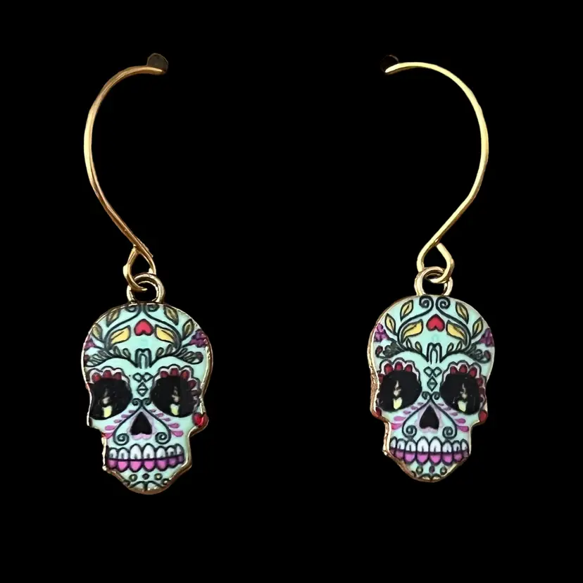 Sugar Skull Dia De Los Muertos Earrings Set C