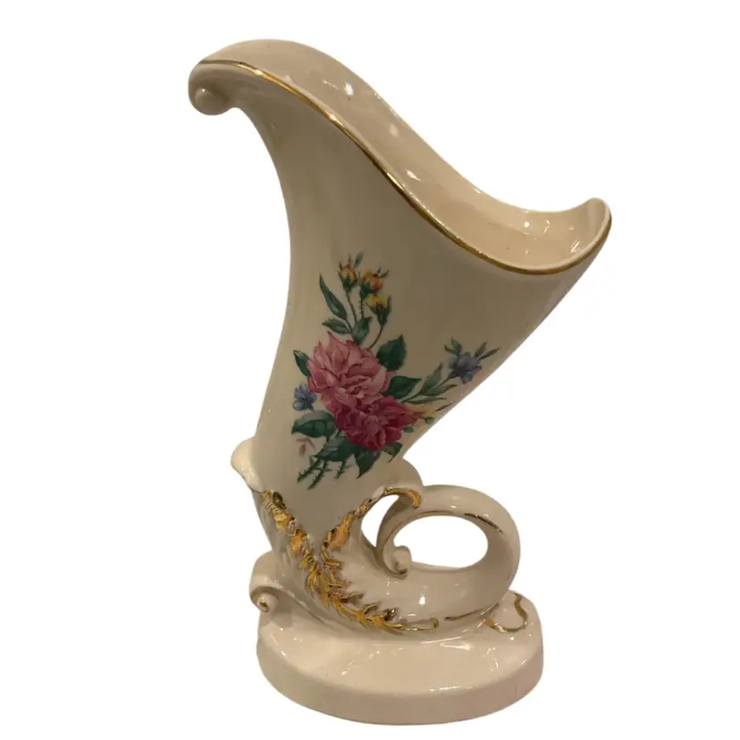 🎉Floral Cornucopia Vase Scroll Handle - Flea Bite