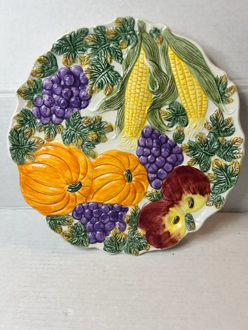 Vintage FITZ & FLOYD Omnibus 1993 "Autumn Harvest Bounty" 7.5" Plate