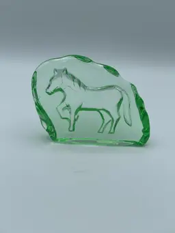 Art Glass With Running Horse