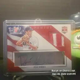 2015 Team USA Patch Auto - Ryan Hendrix Cincinnati Reds 12/25