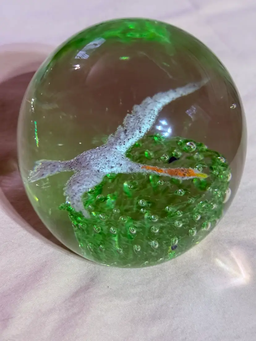 John Gentile Frit crane Air Trap Paperweight