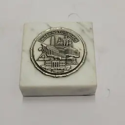 Silberne Washington DC Souvenir Fine Marble Pewter Paperweight 2 Inch