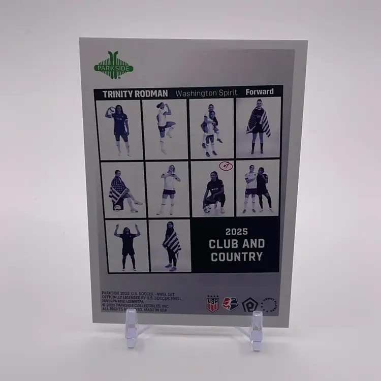 TRINITY RODMAN 2025 PARKSIDE CLUB AND COUNTRY USWNT/Washington Spirit STUDIO /200 - Soccer card