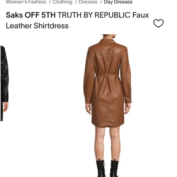 SZ LG TRUTH BY REPUBLIC
Women's Faux Leather Shirtdress In Brown