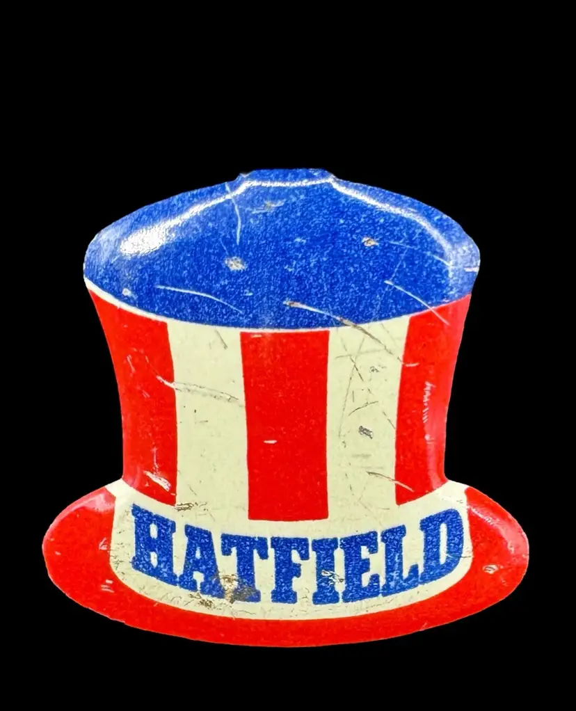 Oregon Governor Senator Mark Hatfield Political Election Tab Button Hat USA .75”