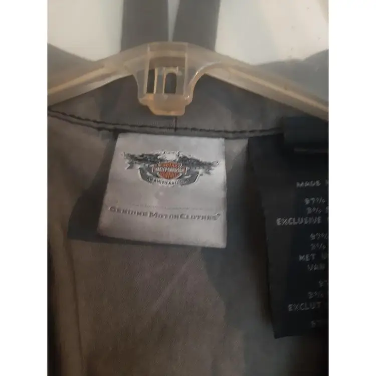 Harley Davidson Women's Sm Distressed Gray Black Embroidered Lace Up Vest