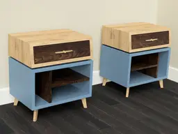 Pair of Mid Century Style Nightstands (mirrored)