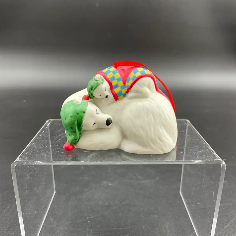 Hallmark Safe and Snug Series #2 Polar Bear with Cub Baby Christmas Ornament