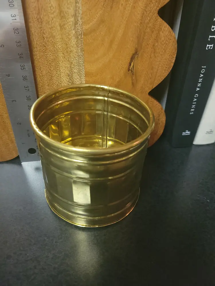 Round Brass Planter