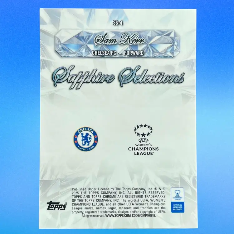 Sam Kerr 2024-25 Topps Chrome UWCL Sapphire Edition #SS-4 Sapphire Selections