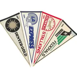 26. 4 Vintage 1982-1983 USFL Football Full Size Pennants