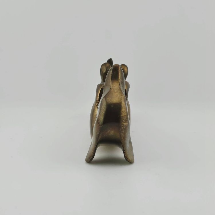 Vintage Brass Weiner Dog Layin on Back
