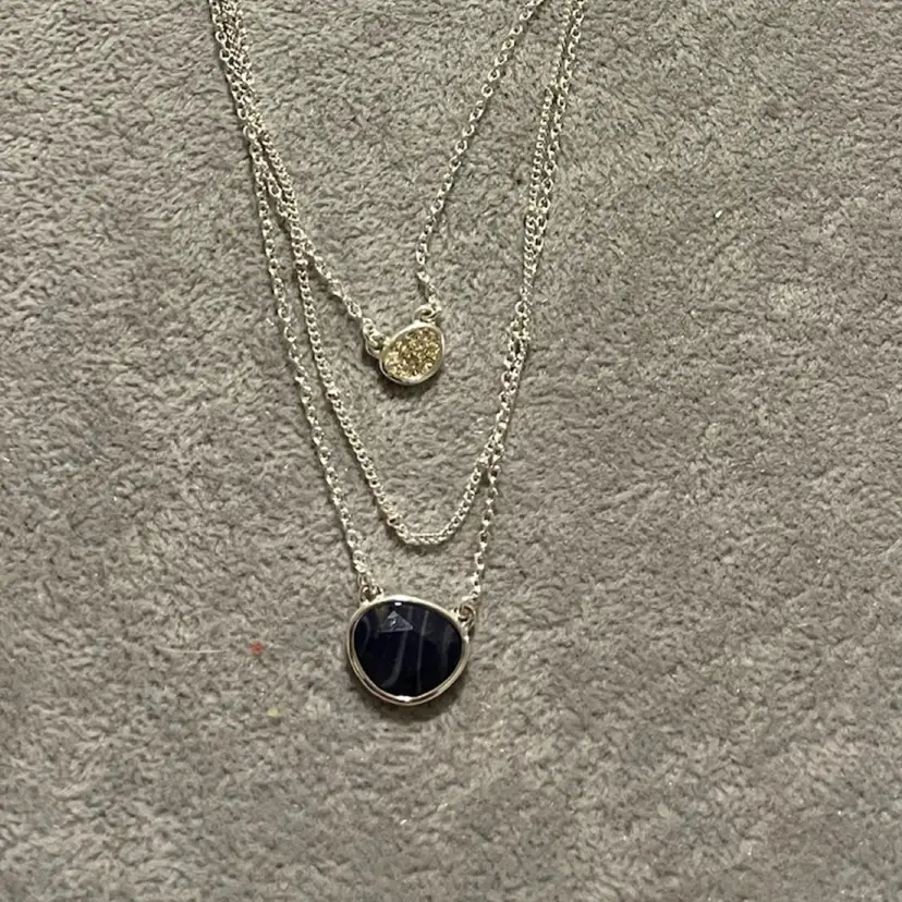 New In Box Avon Layered Stone Accent Necklace