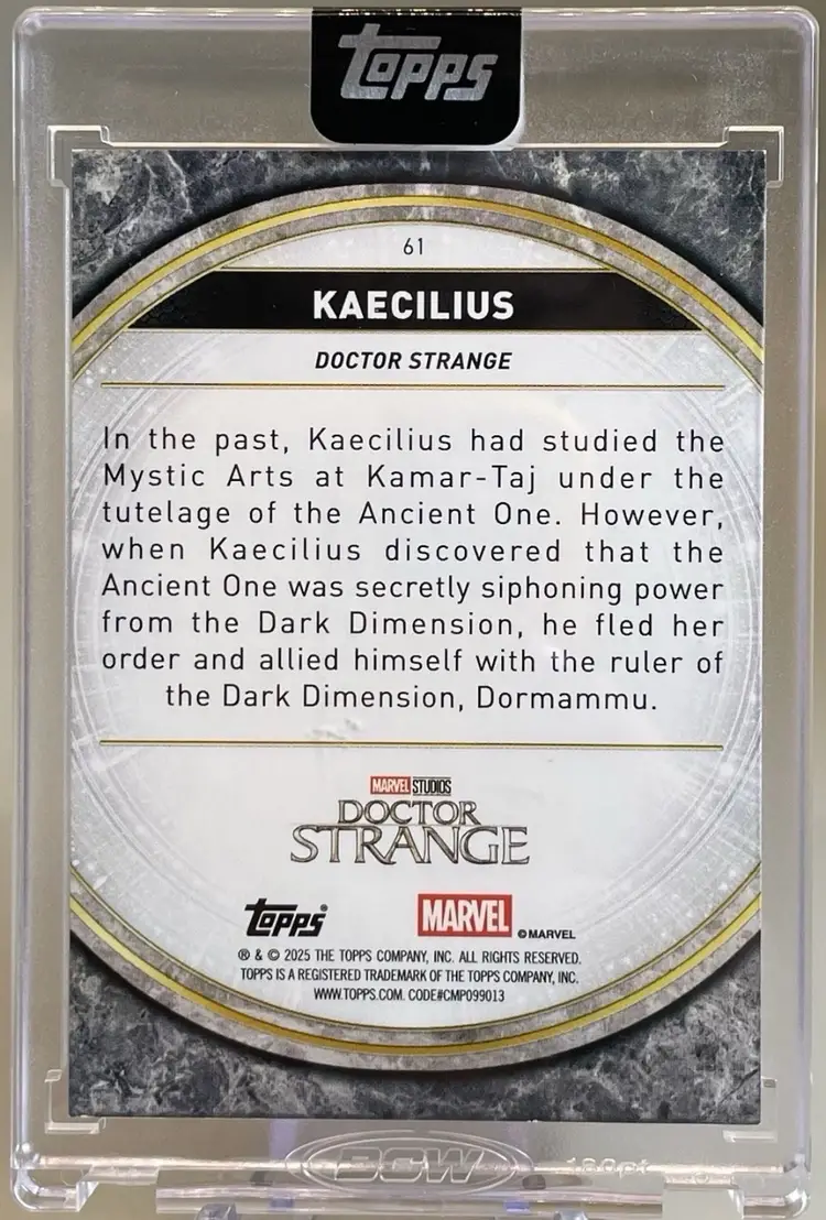 2025 Topps Marvel The Collector KAECILIUS Perfection Purple #2/15 Doctor Strange