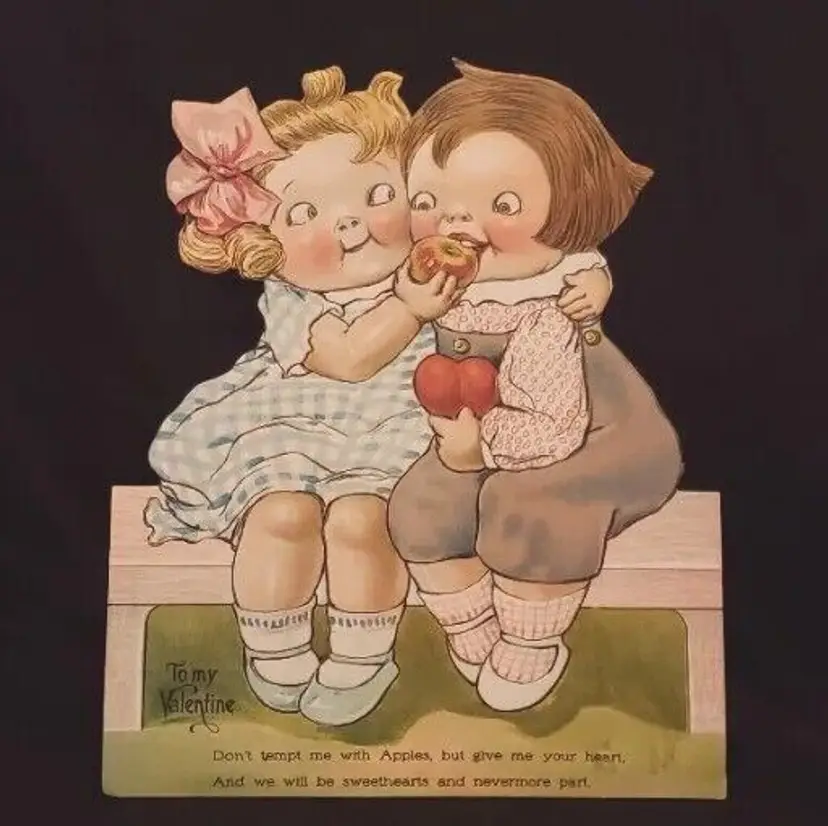 Valentine's Day Card - WE WILL BE SWEETHEARTS & NEVERMORE PART - Standup Vintage