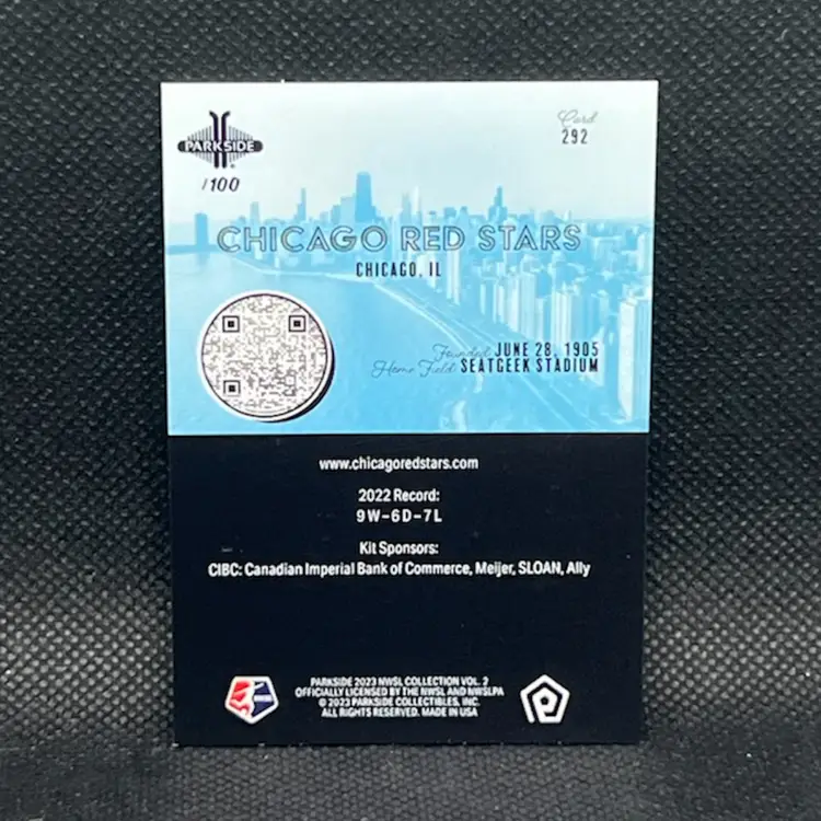 Chicago Red Stars 2023 Parkside Shimmer /100 Soccer Card