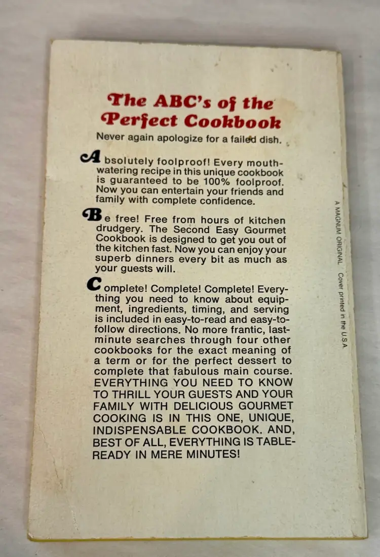 The 2nd Gourmet Cookbook By Elsie Lee 1968