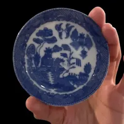 #31 Japanese Blue And White Round Catch All Porcelain Dish 3.5”D