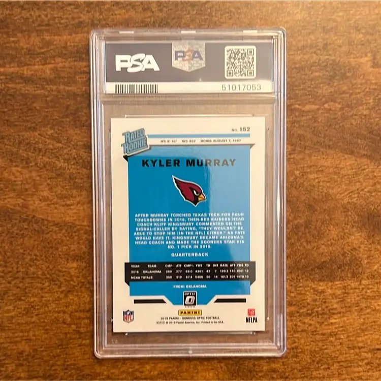 2019 Panini Donruss Optic Kyler Murray Rated Rookie Card RC #152 Graded PSA 10 Gem Mint