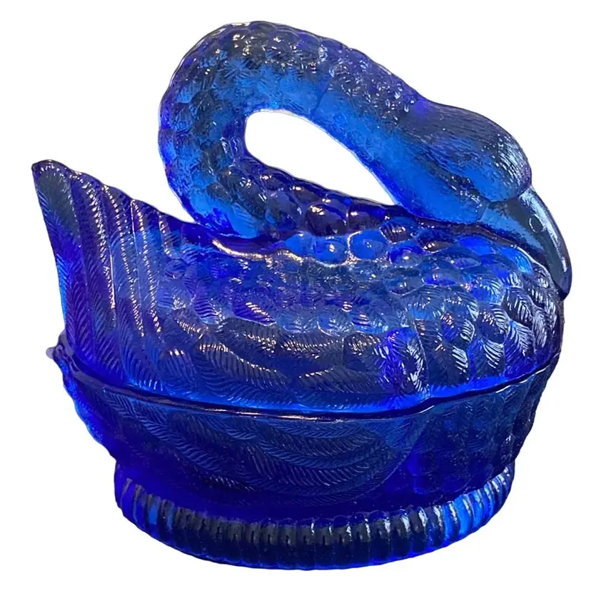 Hsinchu/AA Imports Cobalt Blue Swan Candy Dish