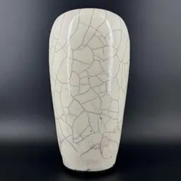 White Crackle Glaze Raku Pottery Vase