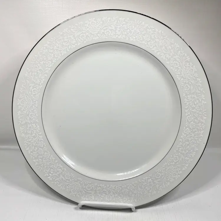 Four Crown Southampton Chop Plate Platter Platinum Trim 384 Made Japan Vintage