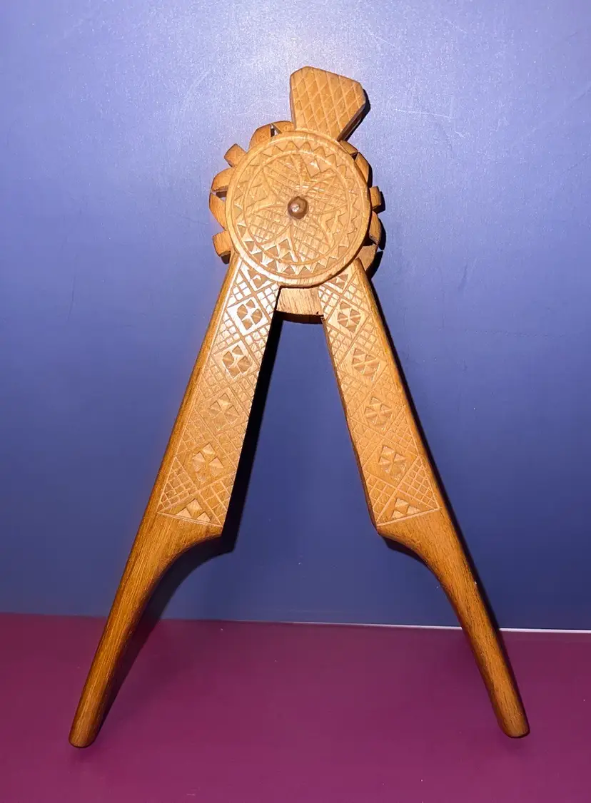 Vintage Scandinavian Hand Carved Wood Treen Nutcracker