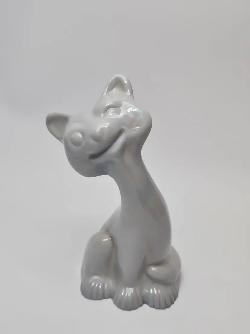 Fenton Happy Cat FAGCA Gray Marble Color 6" Tall Winking Eye Head Tilt