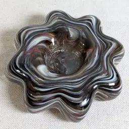 Floral Shaped Art Glass Candle Holder by Studio Glass Company