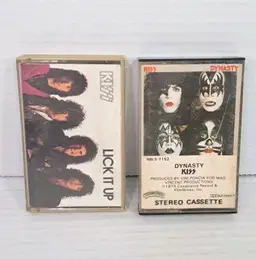 KISS Cassette Lot 2 Lick It Up & Dynasty Vintage Rock Tapes